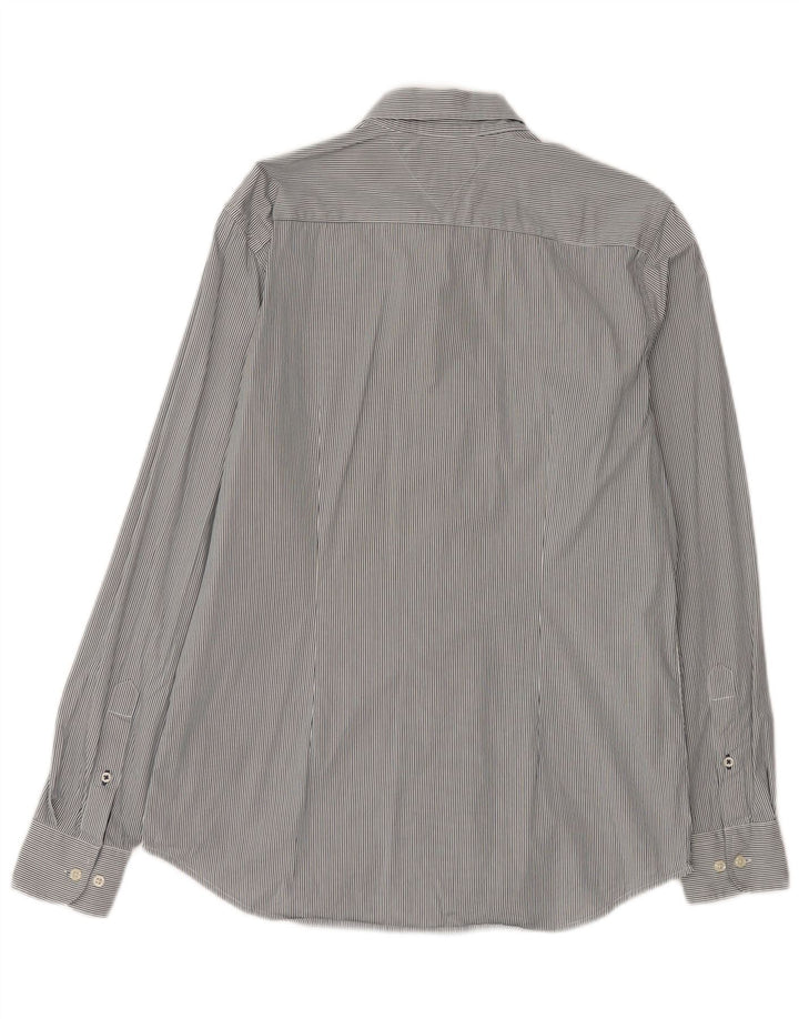 Camisa masculina TOMMY HILFIGER grande algodão listrado azul