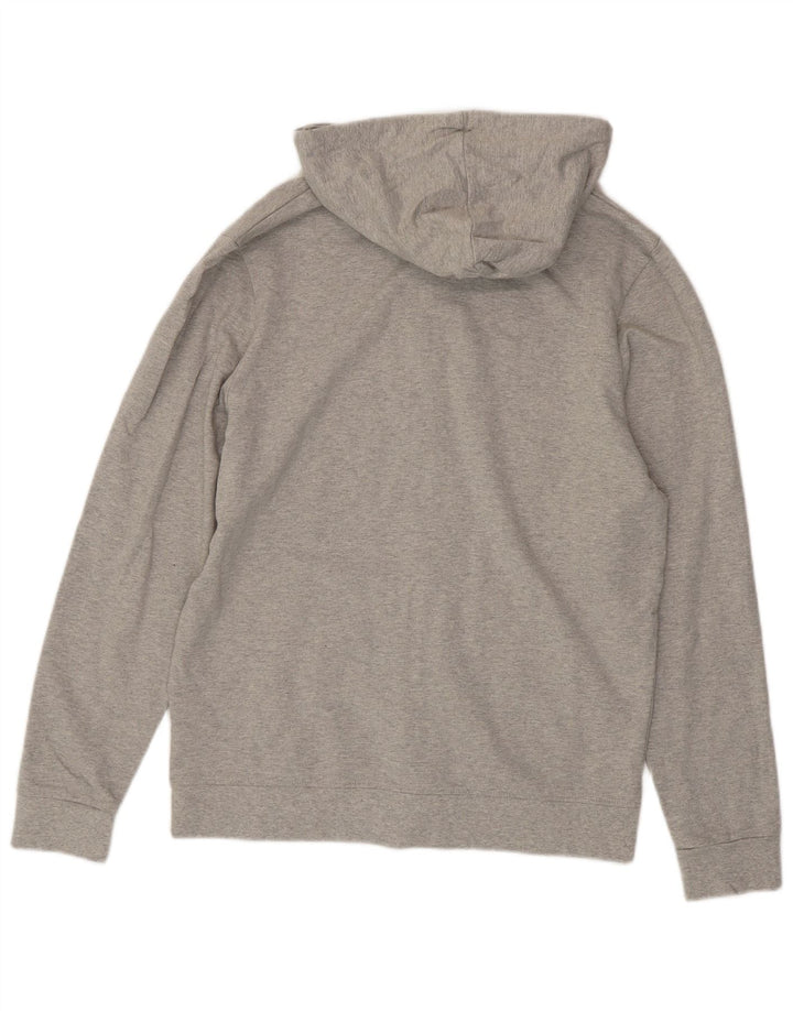 Suéter masculino Fila com capuz e zíper gráfico cinza médio algodão manchado
