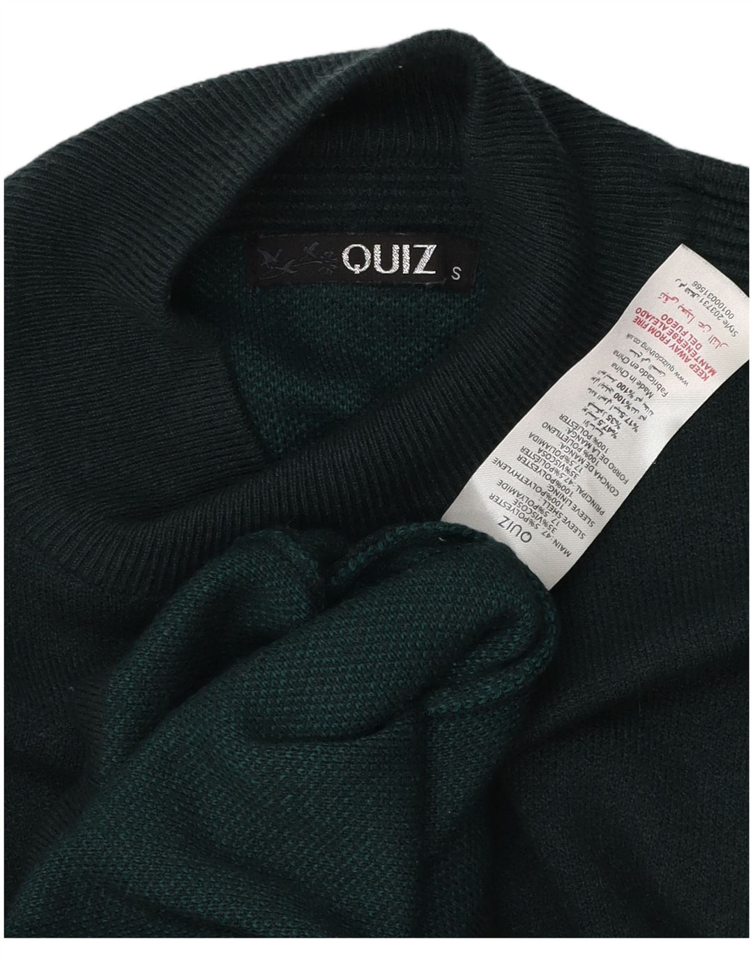 QUIZ Suéter feminino oversized com gola tartaruga Reino Unido 10 pequeno verde