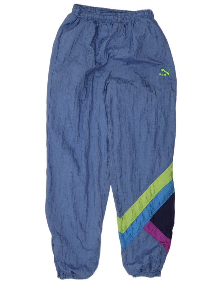 Calça esportiva masculina Puma Joggers médio azul colorblock poliamida