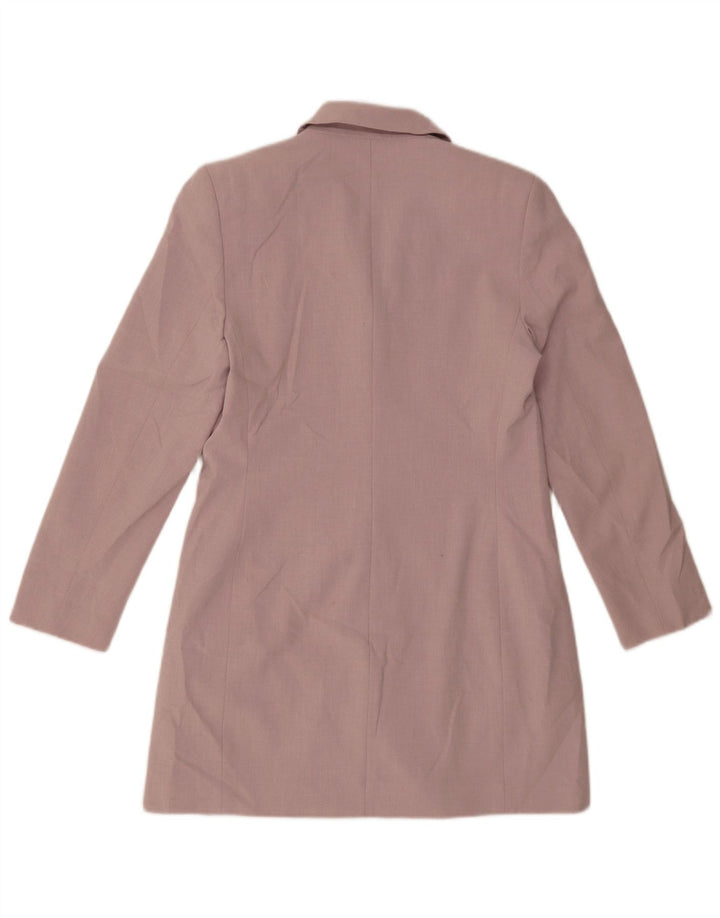 Jaqueta blazer feminina Marks & Spencer Longline 4 botões Reino Unido 12 médio roxo