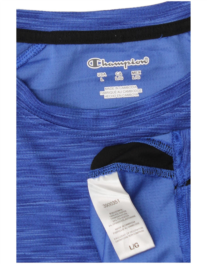 Camiseta masculina Champion grande poliéster colorblock azul