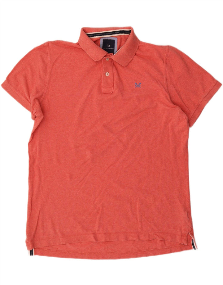 CREW CLOTHING Camisa polo masculina grande algodão laranja