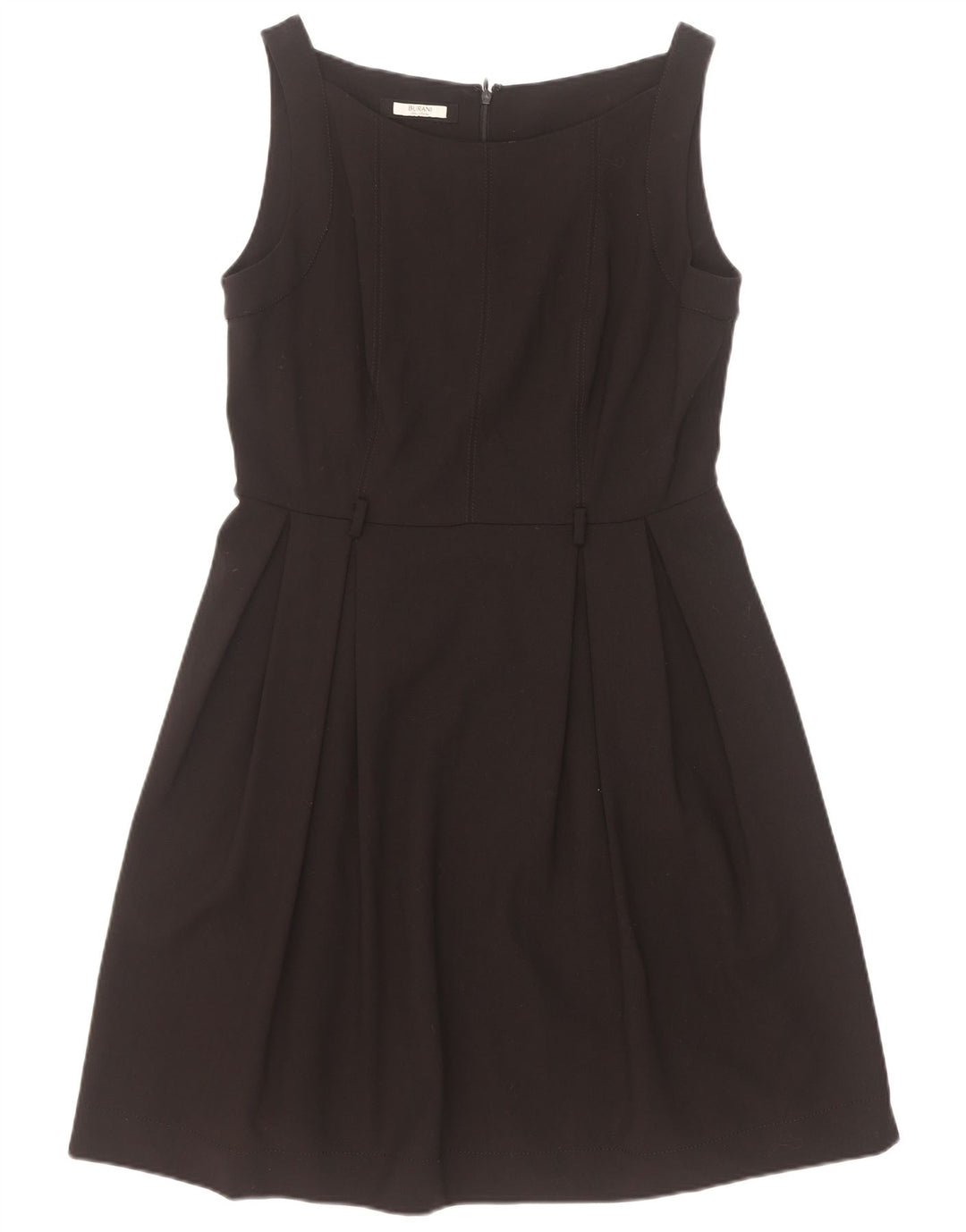 Vestido feminino vintage sem mangas evasê UK 12 médio preto