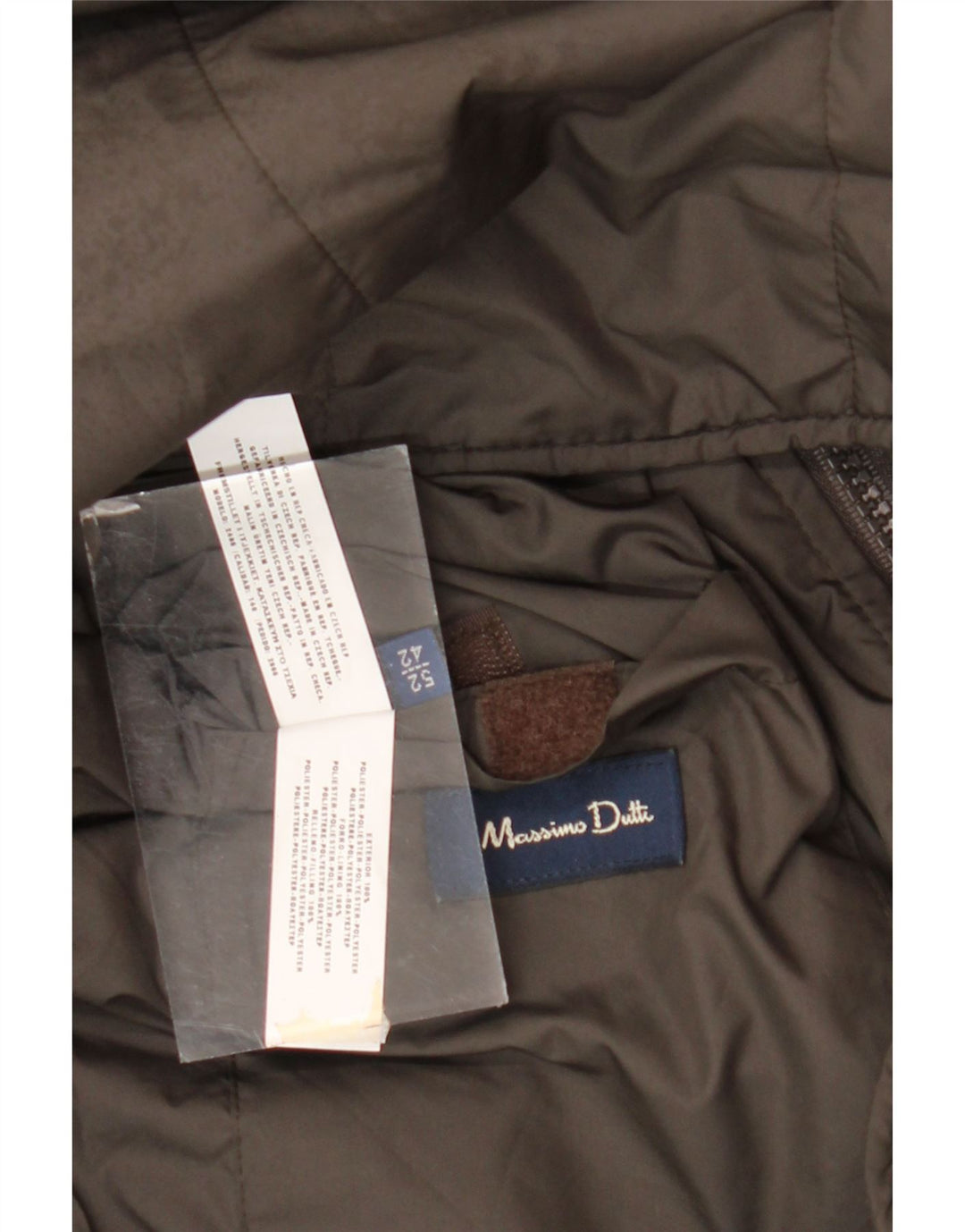 Colete acolchoado masculino Massimo Dutti EU 52 poliéster cinza grande