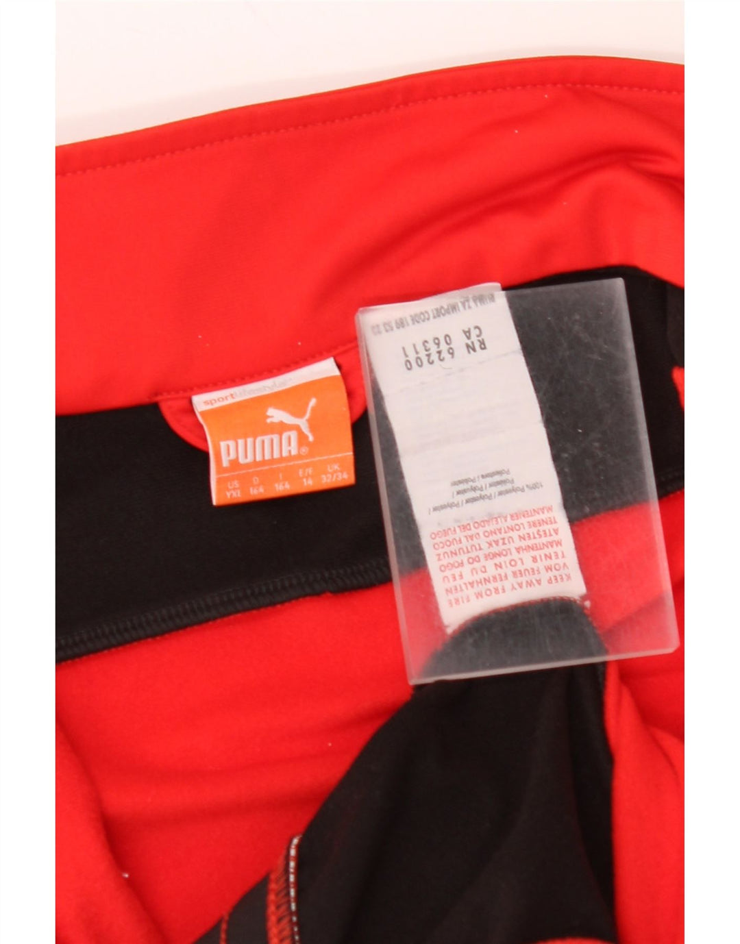 PUMA Boys Tracksuit Top Jacket 13-14 Anos Vermelho Colorblock Poliéster