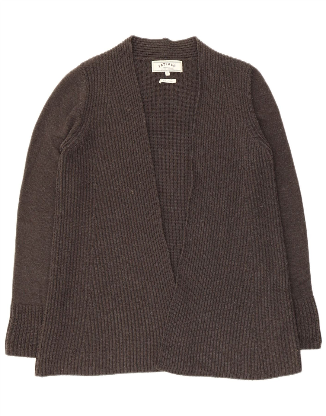 Suéter aberto Reino Unido 8 do casaco de lã das mulheres gordas da cara acrílico preto pequeno