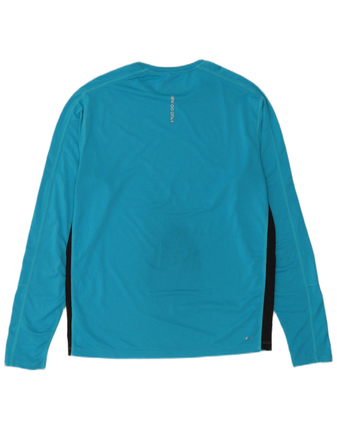Top masculino New Balance manga comprida médio azul colorblock poliéster