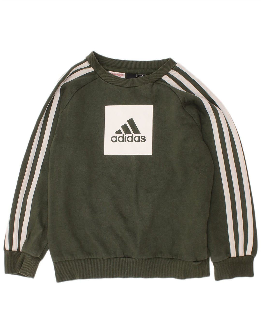 ADIDAS Meninos Graphic Sweatshirt Jumper 6-7 Anos Cáqui Algodão