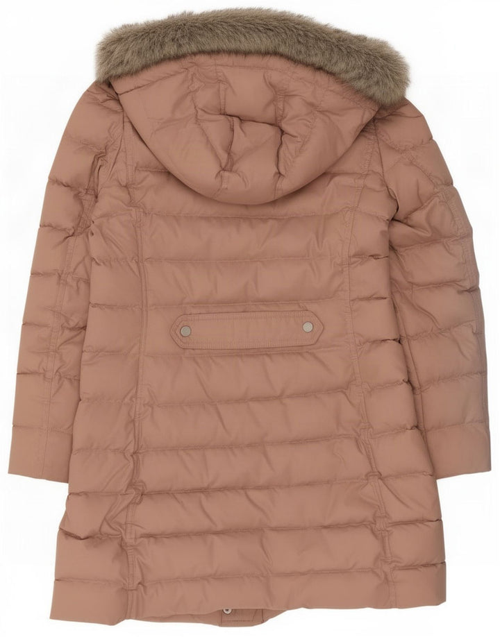 Casaco acolchoado com capuz feminino Tommy Hilfiger Reino Unido 14 grande poliéster rosa