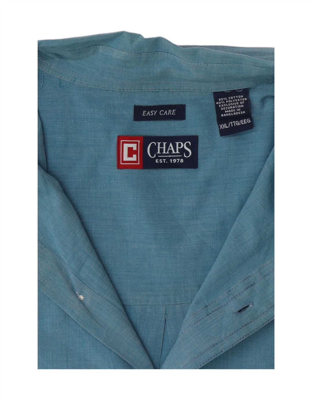 Camisa masculina grande e alta CHAPS 2XL algodão azul