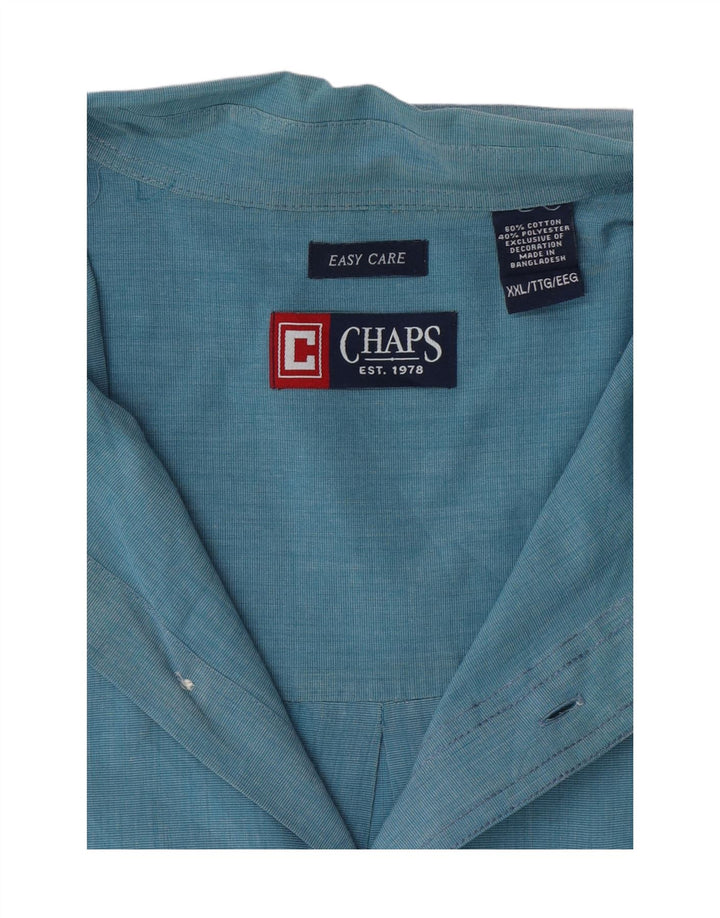 Camisa masculina grande e alta CHAPS 2XL algodão azul