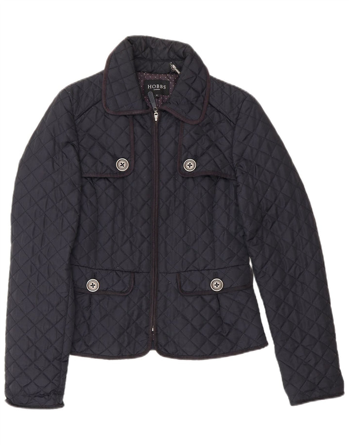 Jaqueta acolchoada feminina Hobbs UK 8 pequena poliamida azul marinho