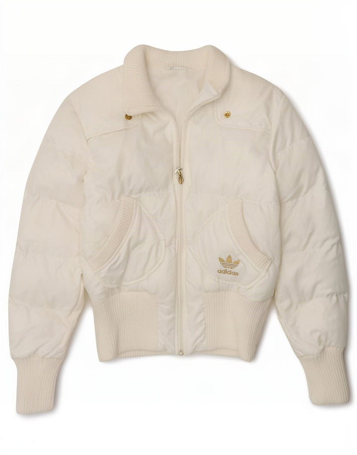Jaqueta Adidas Feminina Graphic Padded UK 10 Pequena Poliéster Branco