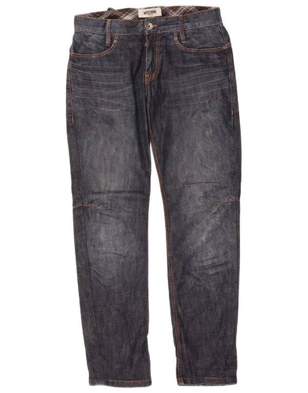 Moschino Mens Slim Jeans W31 L32 Azul Marinho Algodão