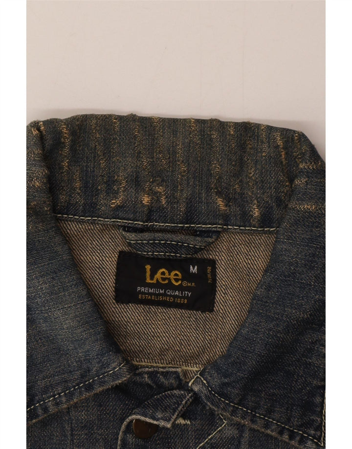 Jaqueta jeans feminina Lee UK 14 algodão azul médio