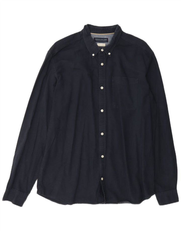 Camisa masculina Jack & Jones 2XL algodão azul marinho