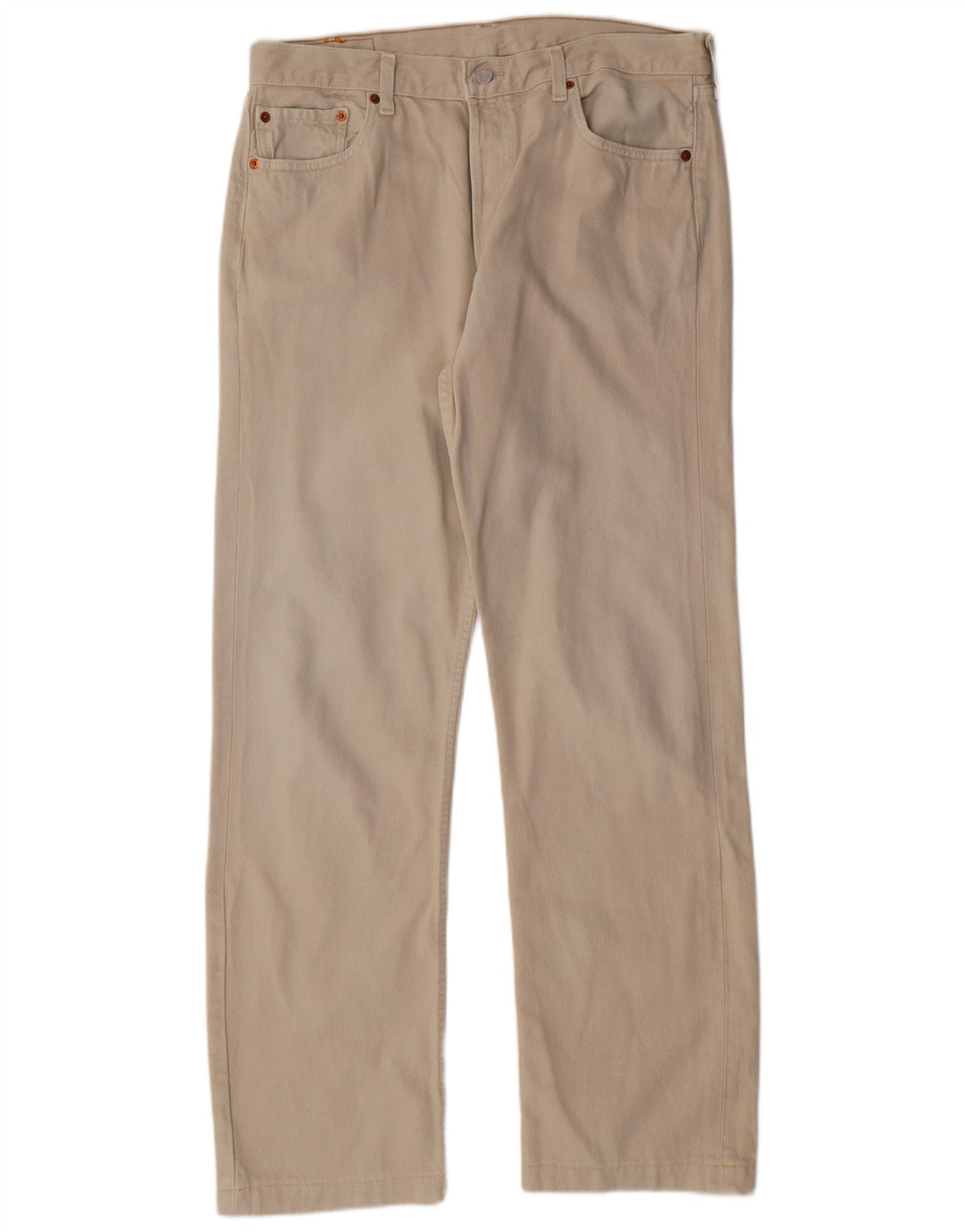 LEVI'S Masculino 501 Straight Jeans W36 L31 Algodão Bege