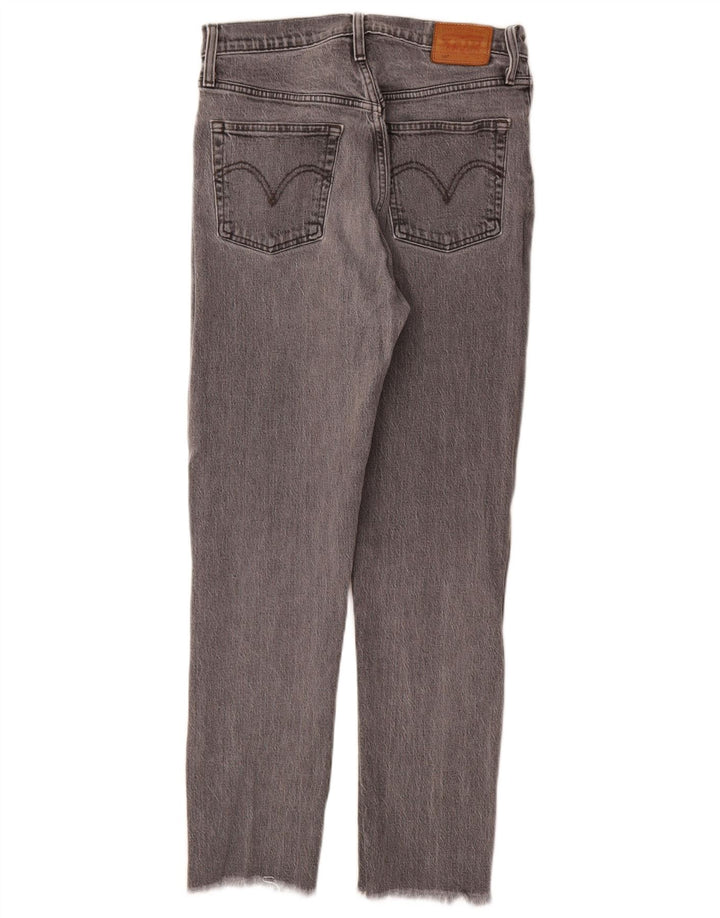 Calça jeans feminina Levi's 501 Straight W28 L28 cinza algodão