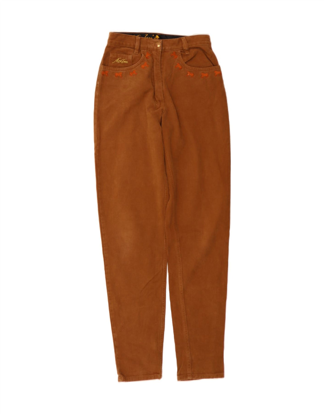 ANTHEA Womens Graphic High Waist Tapered Jeans W25 L32  Brown Vintage Anthea and Second-Hand Anthea from Messina Hembry 
