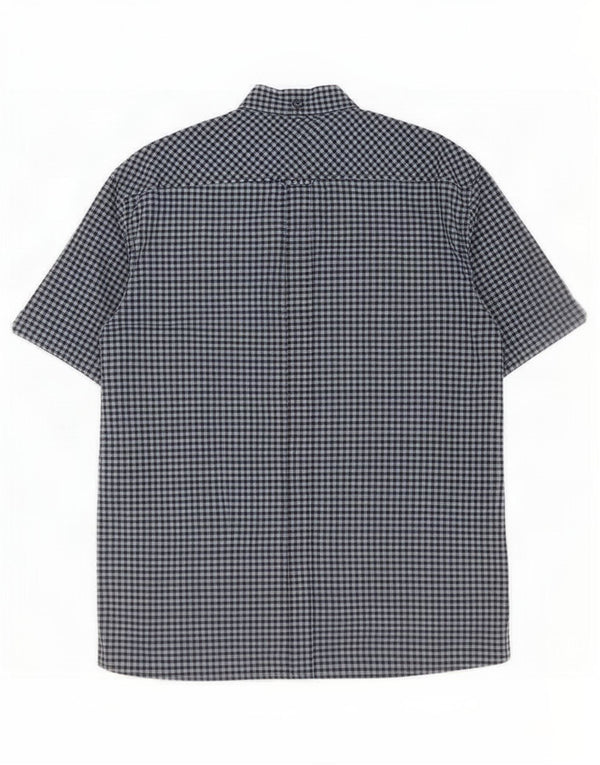 Camisa masculina de manga curta Ben Sherman grande algodão guingão azul marinho
