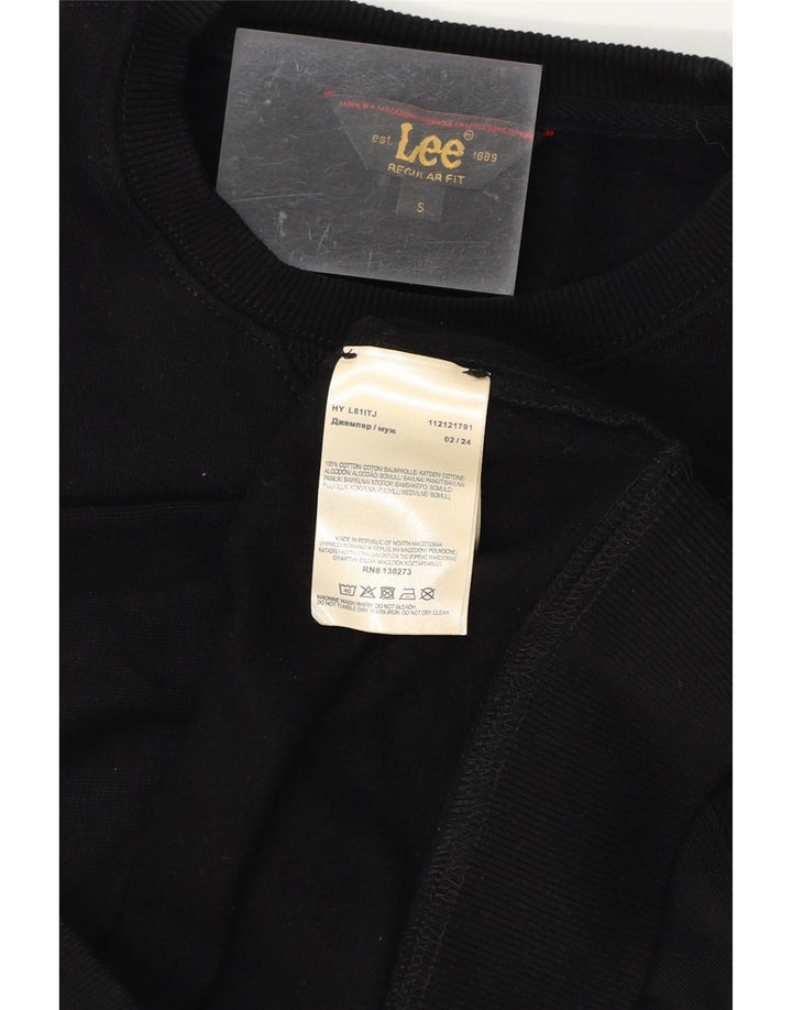 LEE Mens Regular Fit Suéter Pequeno Algodão Preto