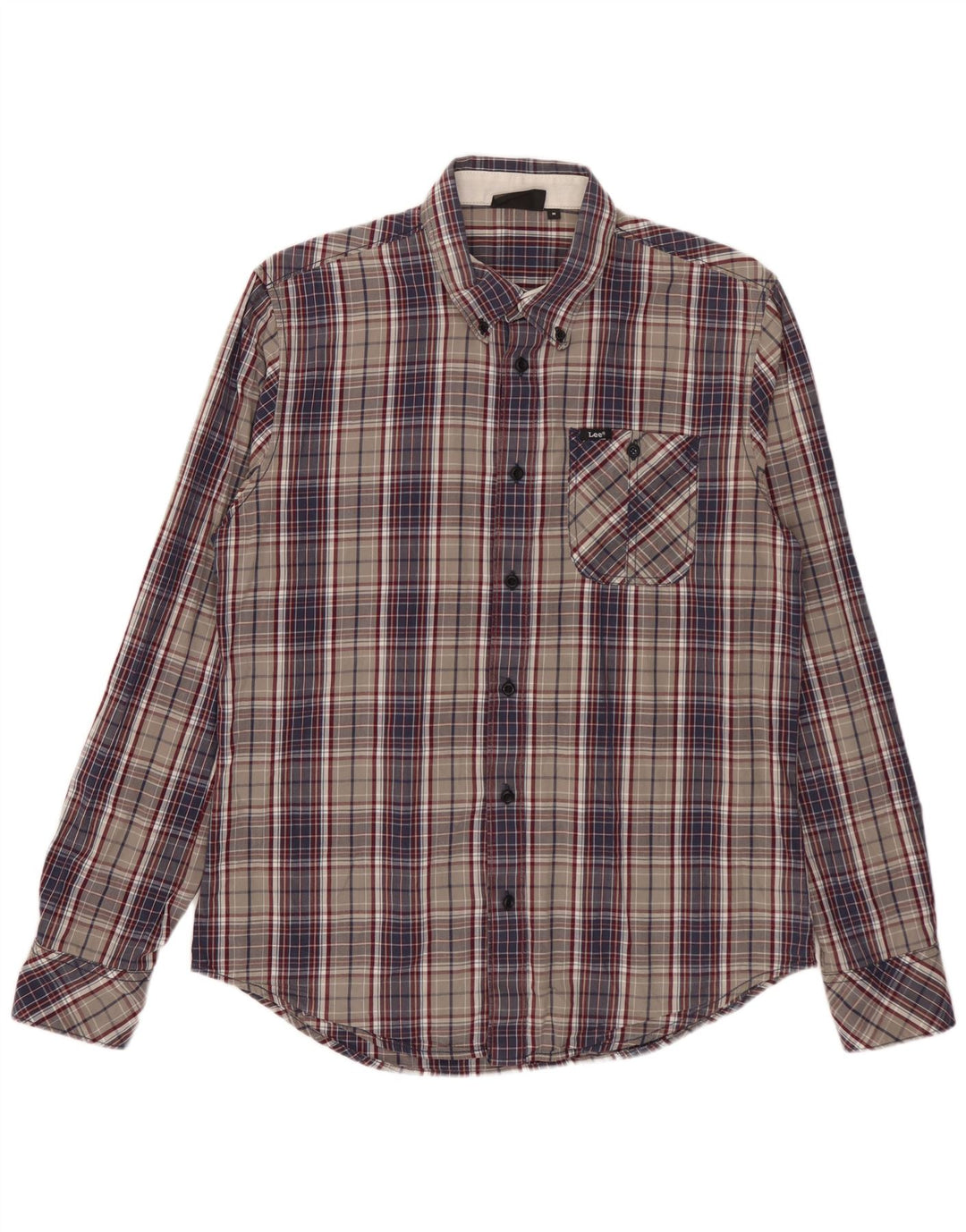 Camisa masculina Lee média xadrez multicolorida de algodão