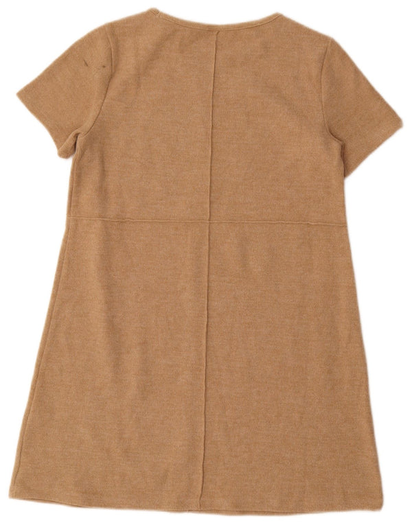 Vestido jumper de manga curta Zara para meninas 13-14 anos algodão marrom