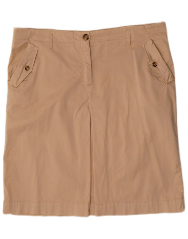 Saia reta feminina Trussardi IT 52 2XL W38 algodão bege