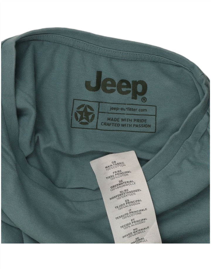 Camiseta gráfica masculina Jeep grande algodão azul