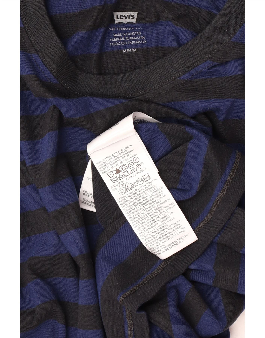 Levi's Womens Oversized Top Manga Longa UK 14 Médio Azul Marinho Listrado