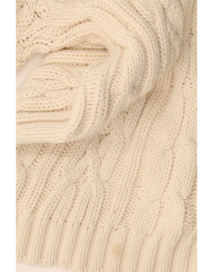 Suéter vintage masculino com gola redonda Jumper algodão bege grande