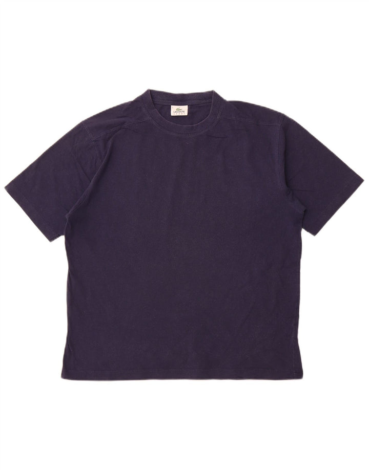Camiseta masculina LACOSTE tamanho superior 5 grande algodão azul marinho