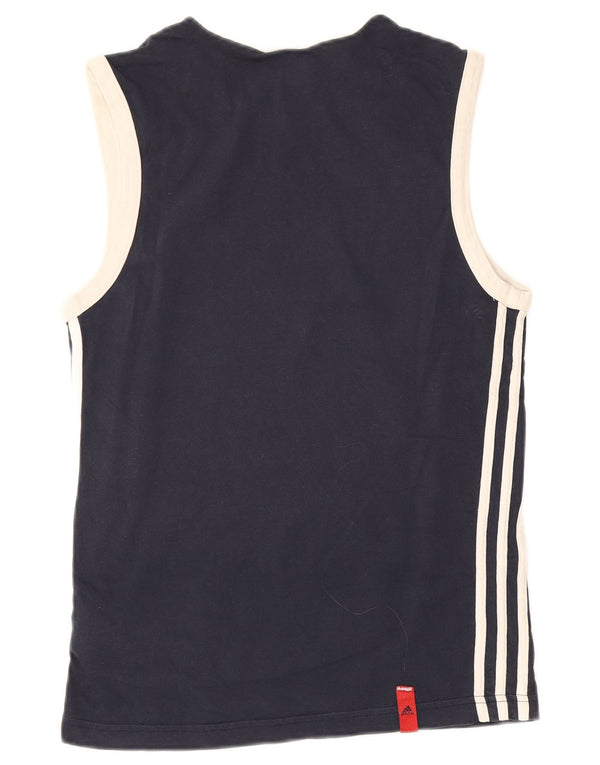 Adidas Mens Vest Top UK 34/36 Pequeno Algodão Azul Marinho