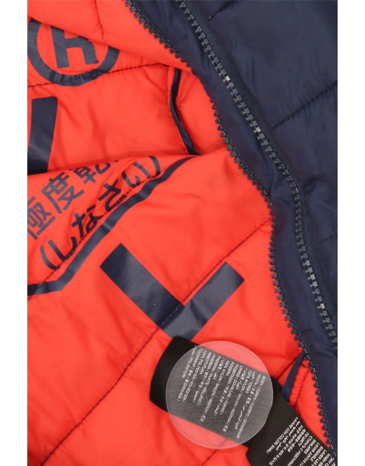 Jaqueta acolchoada masculina Superdry UK 40 grande nylon azul marinho