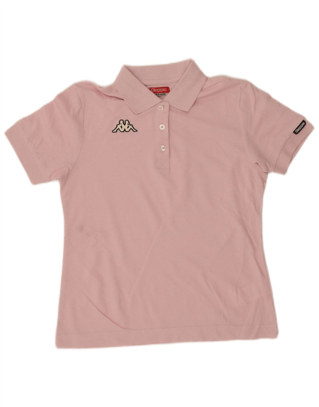 Camisa polo feminina Kappa UK 12 algodão rosa médio