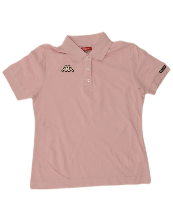Camisa polo feminina Kappa UK 12 algodão rosa médio