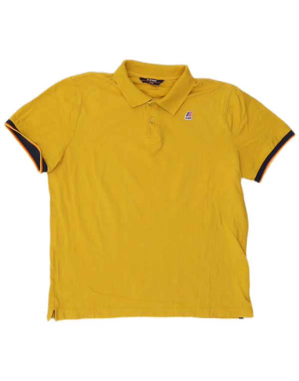Camisa polo masculina K-Way grande algodão colorblock amarelo