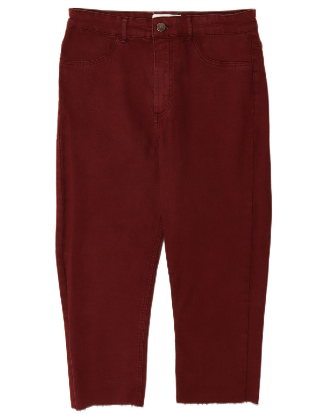 Zara Capri Jeans Feminino EU 40 Médio W30 L18 Borgonha
