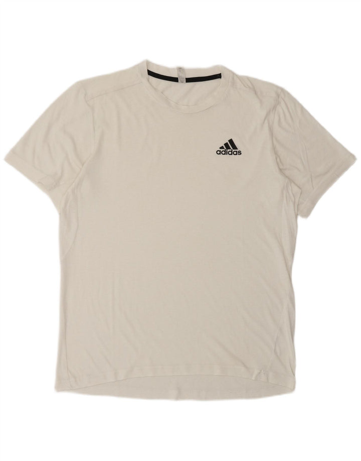 Adidas Mens Camiseta Top Pequeno Branco