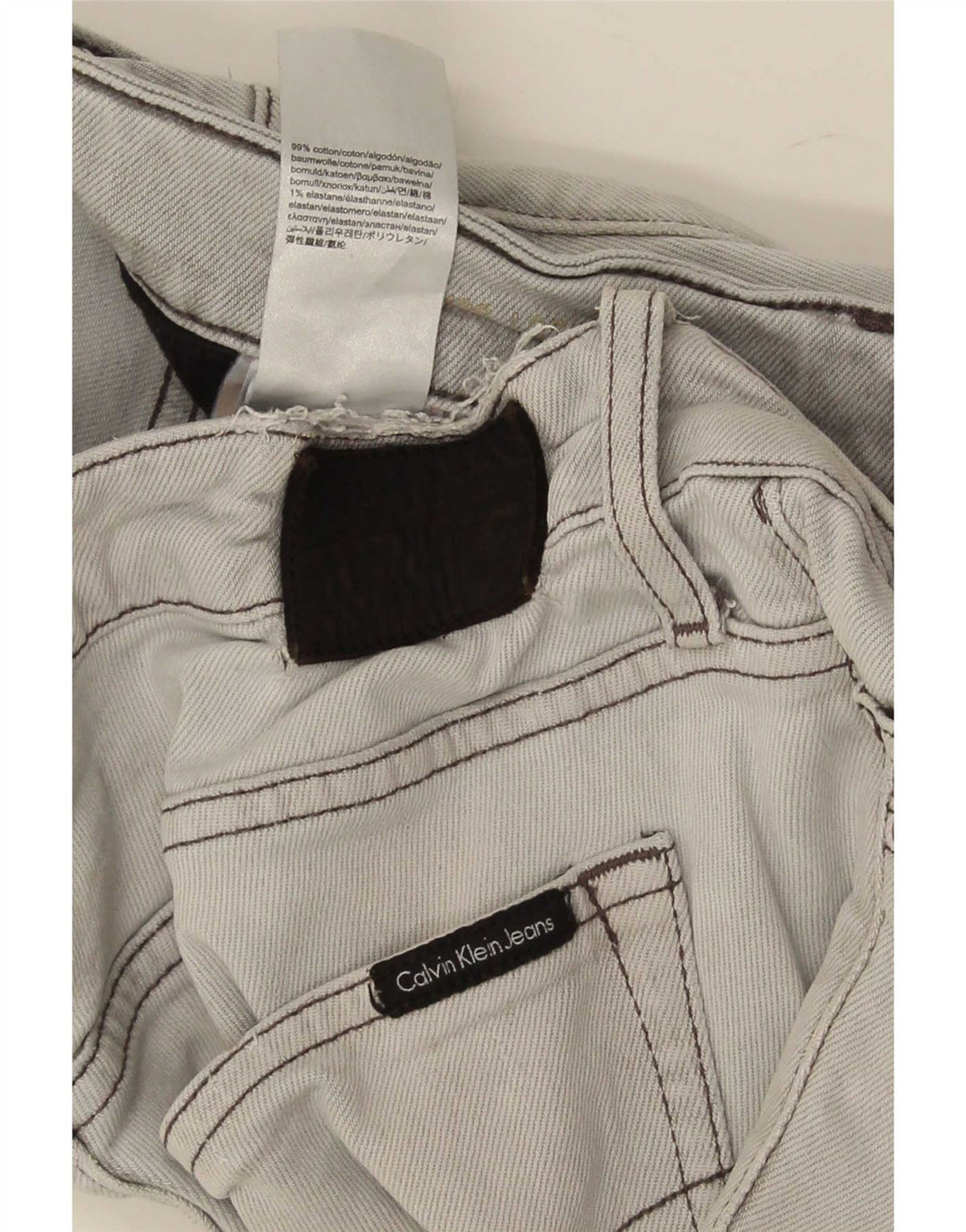 Calvin Klein Masculino Slim Jeans W36 L32 Cinza Algodão