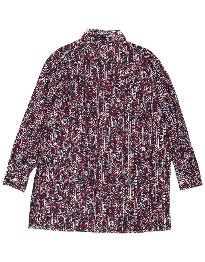 Camisa masculina VINTAGE tamanho 41 grande azul marinho geométrica