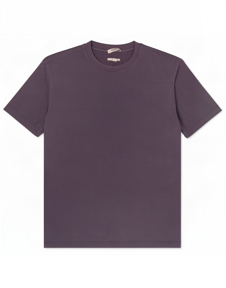 Camiseta masculina Cos com ajuste relaxado Top médio algodão azul marinho
