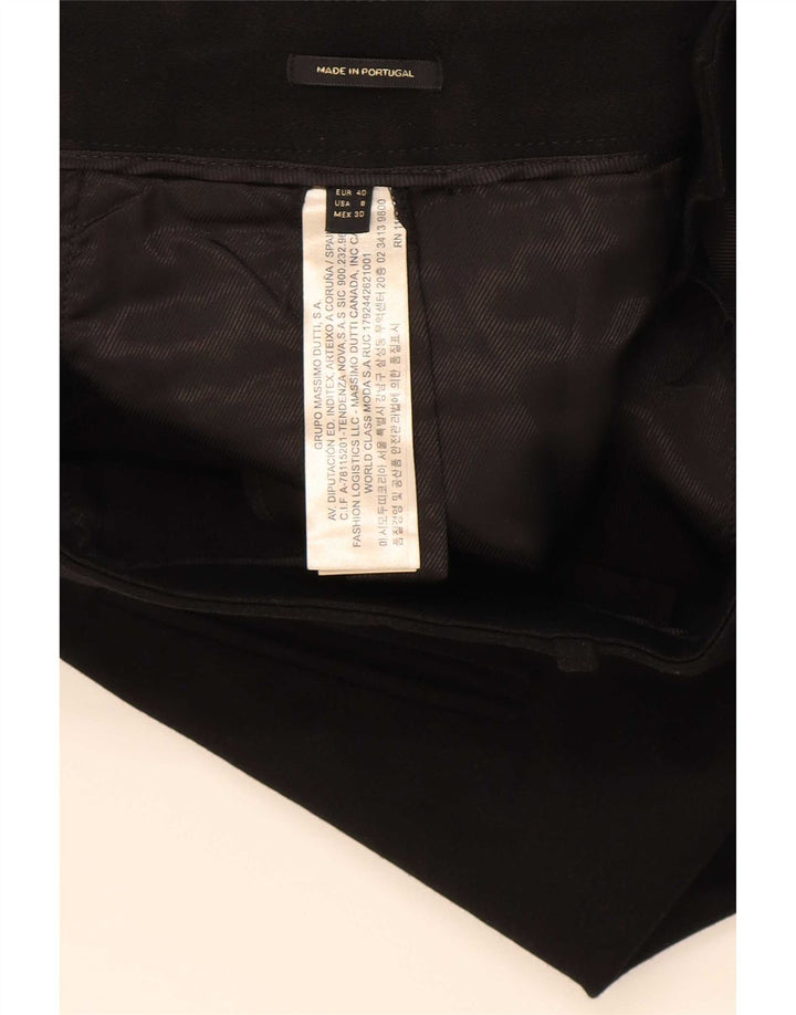 Calça feminina cortada reta Massimo Dutti EU 40 médio W30 L24 preta