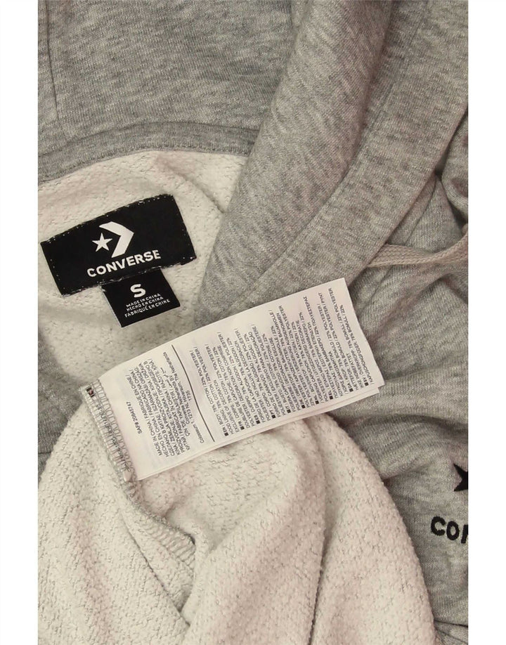 Converse masculino moletom com capuz pequeno algodão cinza