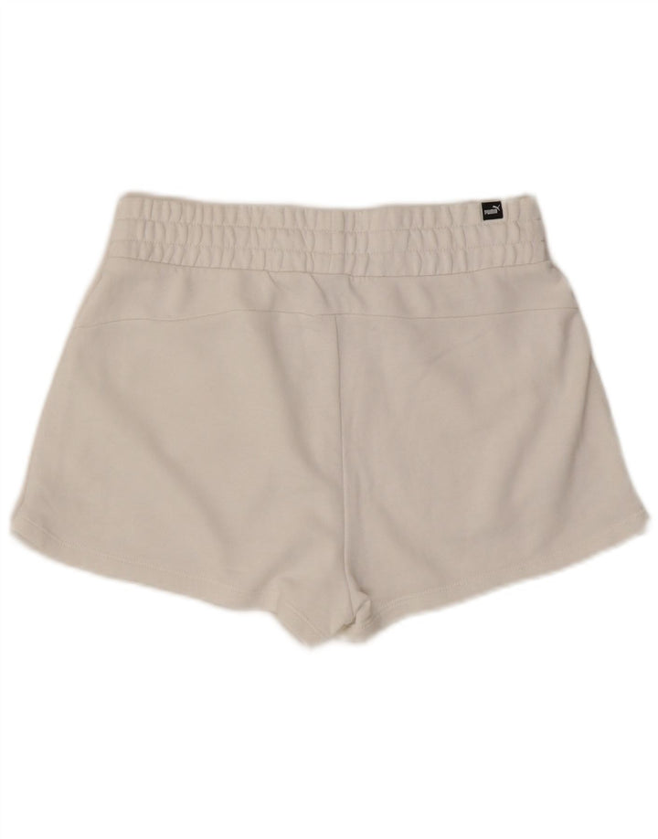 Shorts esportivos femininos Puma UK 10 pequenos brancos