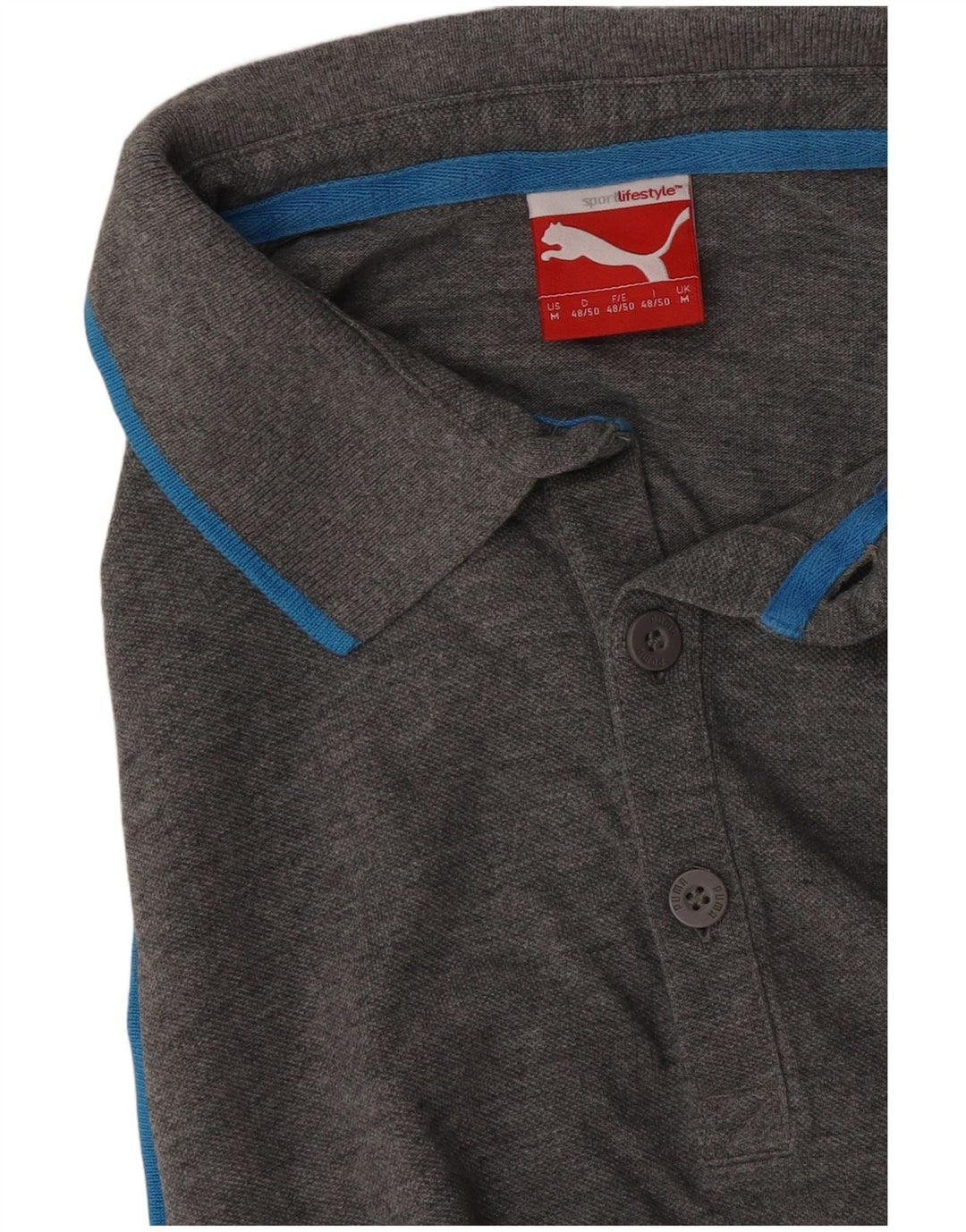 Camisa polo masculina Puma cinza médio