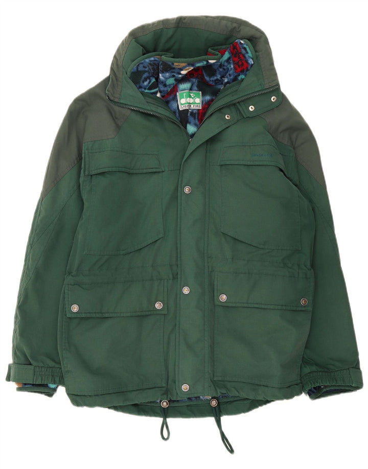 Jaqueta corta-vento masculina Diadora Loose Fit UK 38 poliéster verde médio