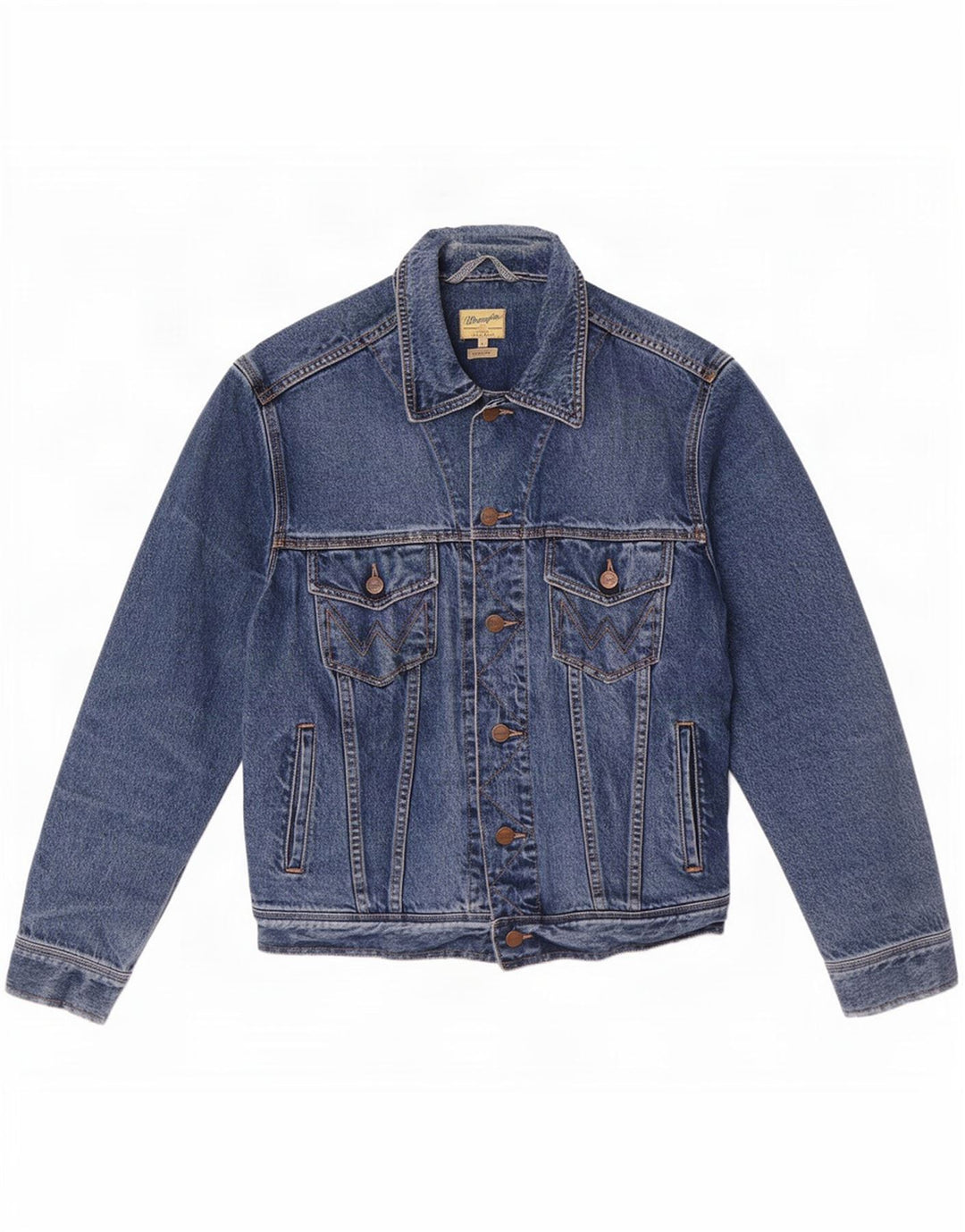 Jaqueta jeans Wrangler masculina casual ajuste Reino Unido 40 grande azul
