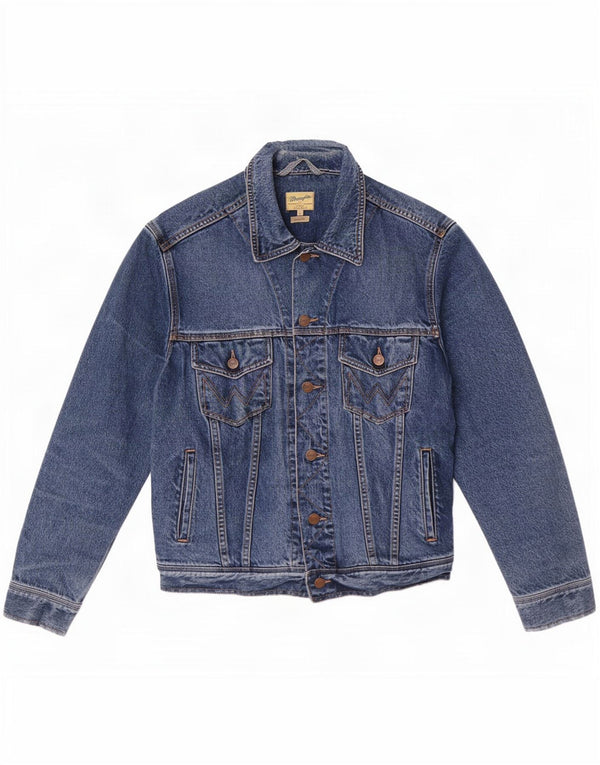 Jaqueta jeans Wrangler masculina casual ajuste Reino Unido 40 grande azul